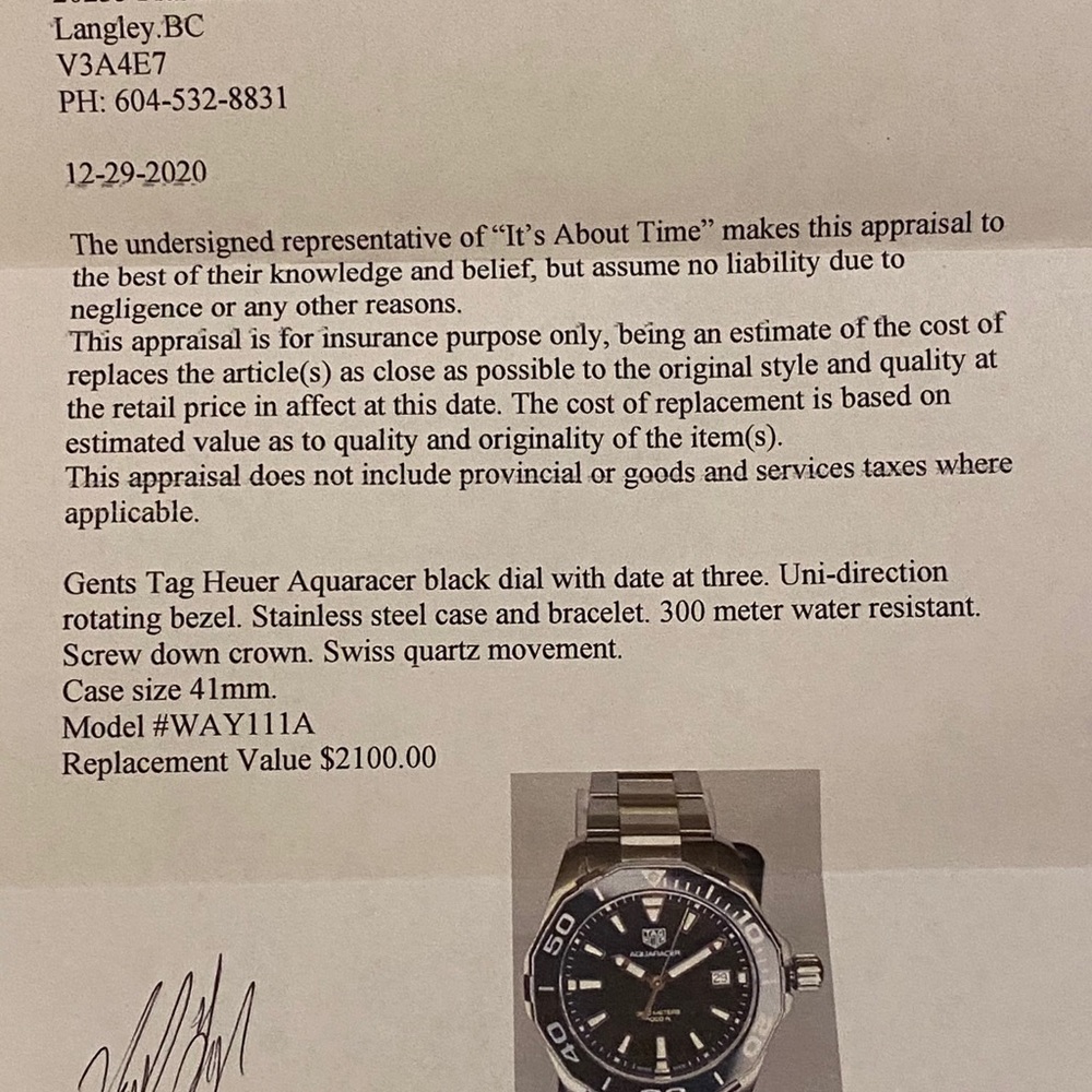Tag Heuer Aquaracer Quartz Watch - Picture 6 of 6